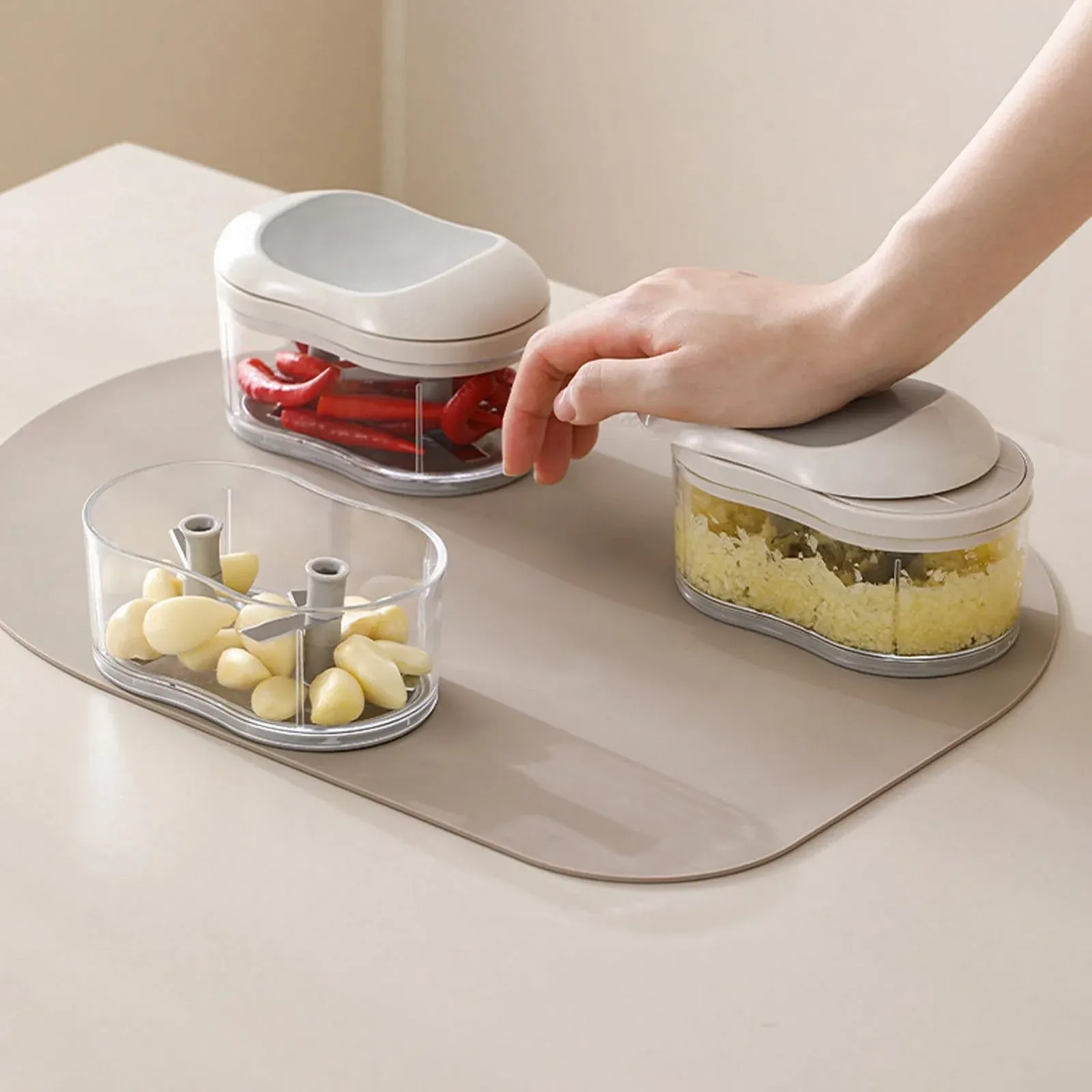 Подрібнювач Omabeta ручний для часнику з 4 лезами, фото №2