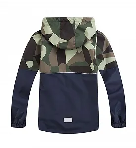 Детская куртка-дождевик LAUSONS для мальчиков, камуфляжная, водонепроницаемая, легкая переходная куртка со съемным капюшоном synthetic.ua - Фото 1