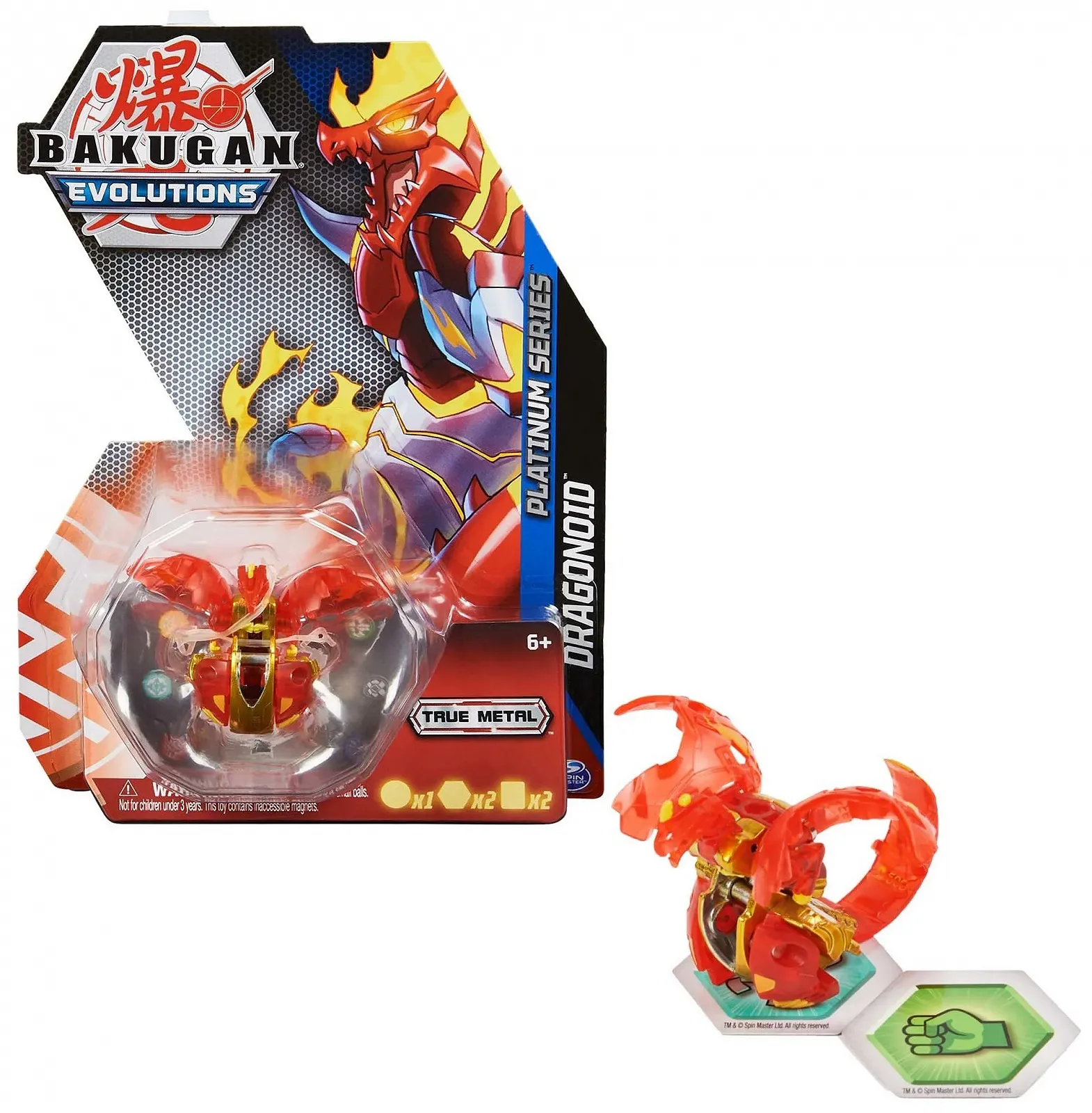 Фігурка BAKUGAN Evolutions Platinum Series Dragonoid 1 куля з металевим осердям, фото №1