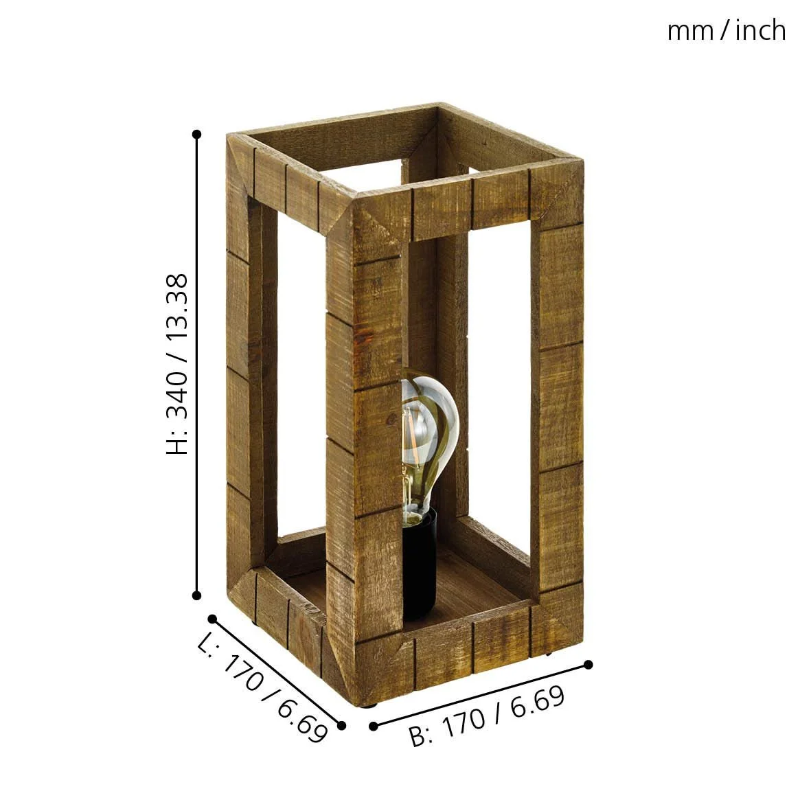 Настільна лампа EGLO Takhira 1xE27 Чорний/Коричневий, фото №2