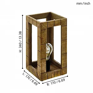 Настільна лампа EGLO Takhira 1xE27 Чорний/Коричневий synthetic.ua - Фото 1
