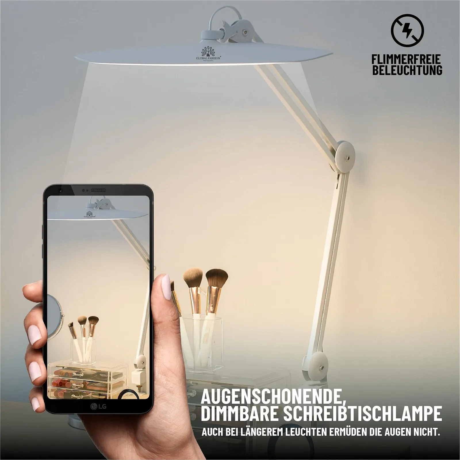 Настольная лампа Global Fashion LED Black регулируемая, с регулировкой яркости, на зажиме, 24 Вт., фото №10