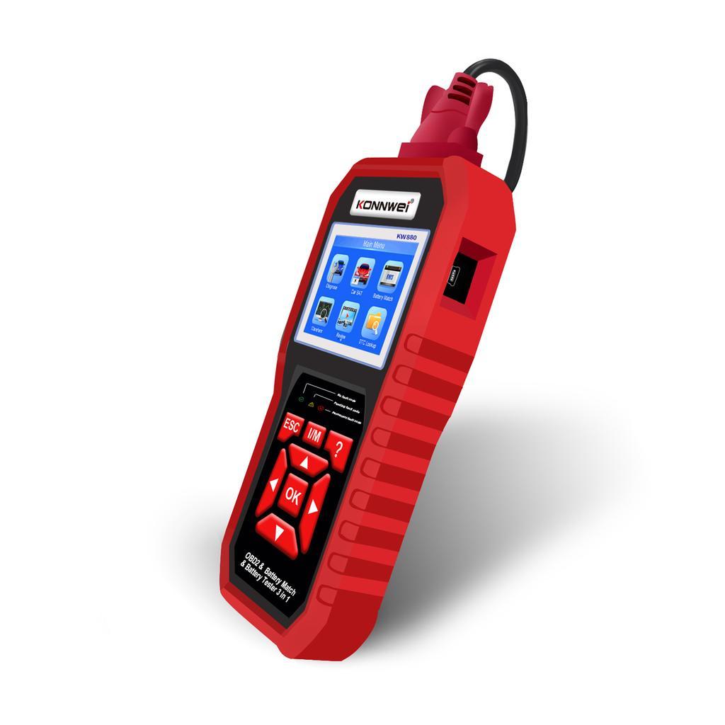 Автосканер акумулятора батареї KW880 OBD-II та CAN Konnwei 2.8" TFT, фото №3