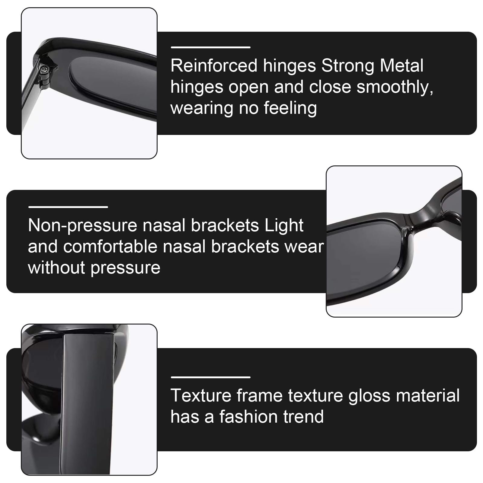 Солнцезащитные очки Прямоугольные WIYETY Набор из 8 штук, фото №3