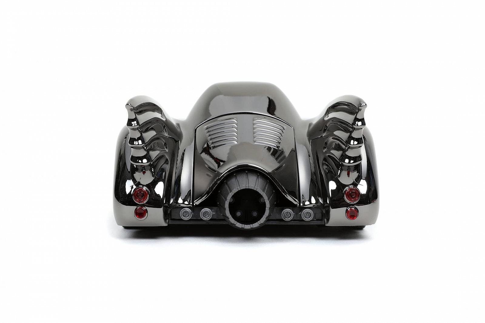 Модель автомобіля Jada Toys Next Level 1989 Batmobile 1:24 Відкритий кокпіт, відкидні гармати, відкритий багажник, включає фігурку Бетмена, спеціальне видання, індивідуально пронумерована упаковка, чорний хром, фото №10