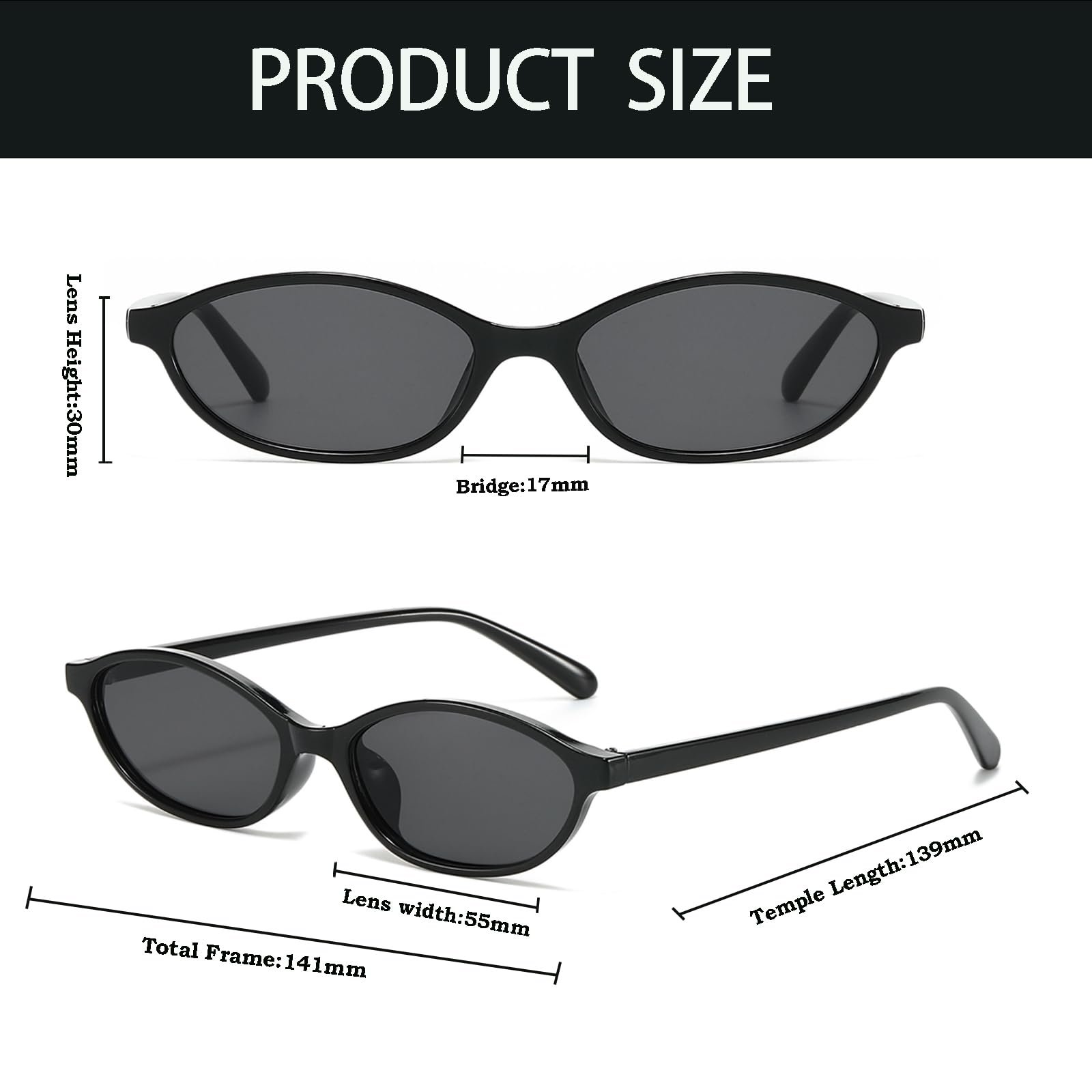 Сонцезахисні окуляри Овальні YAMEIZE Вінтажні для чоловіків та жінок Маленькі, фото №4