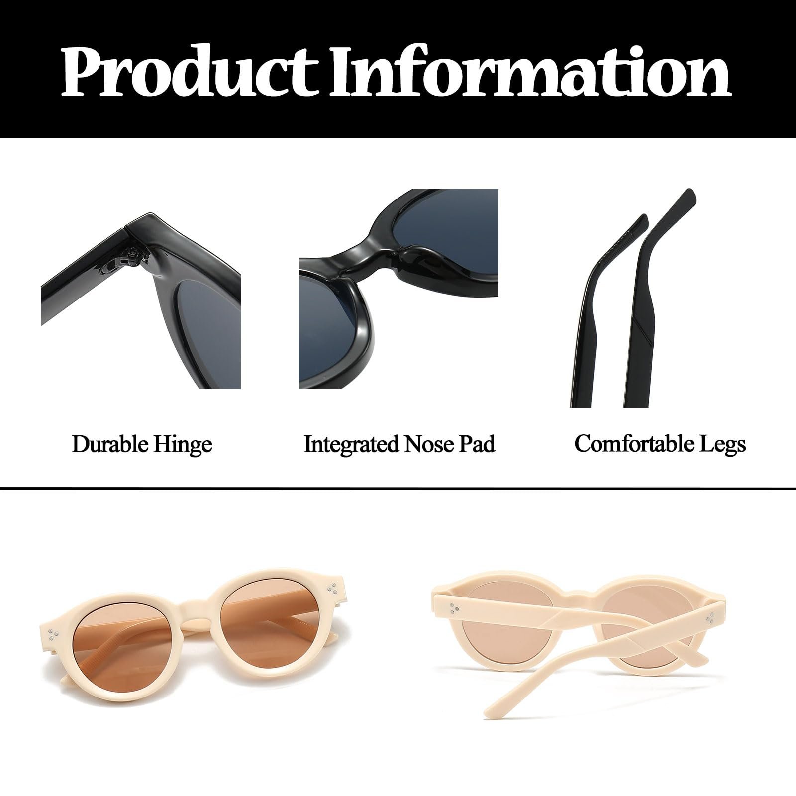 Винтажные круглые очки LJCZKA Классические ретро круглые, фото №4