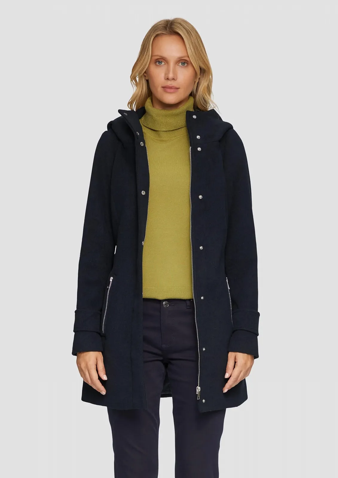 Пальто s.Oliver из короткой шерсти с поясом, фото №3