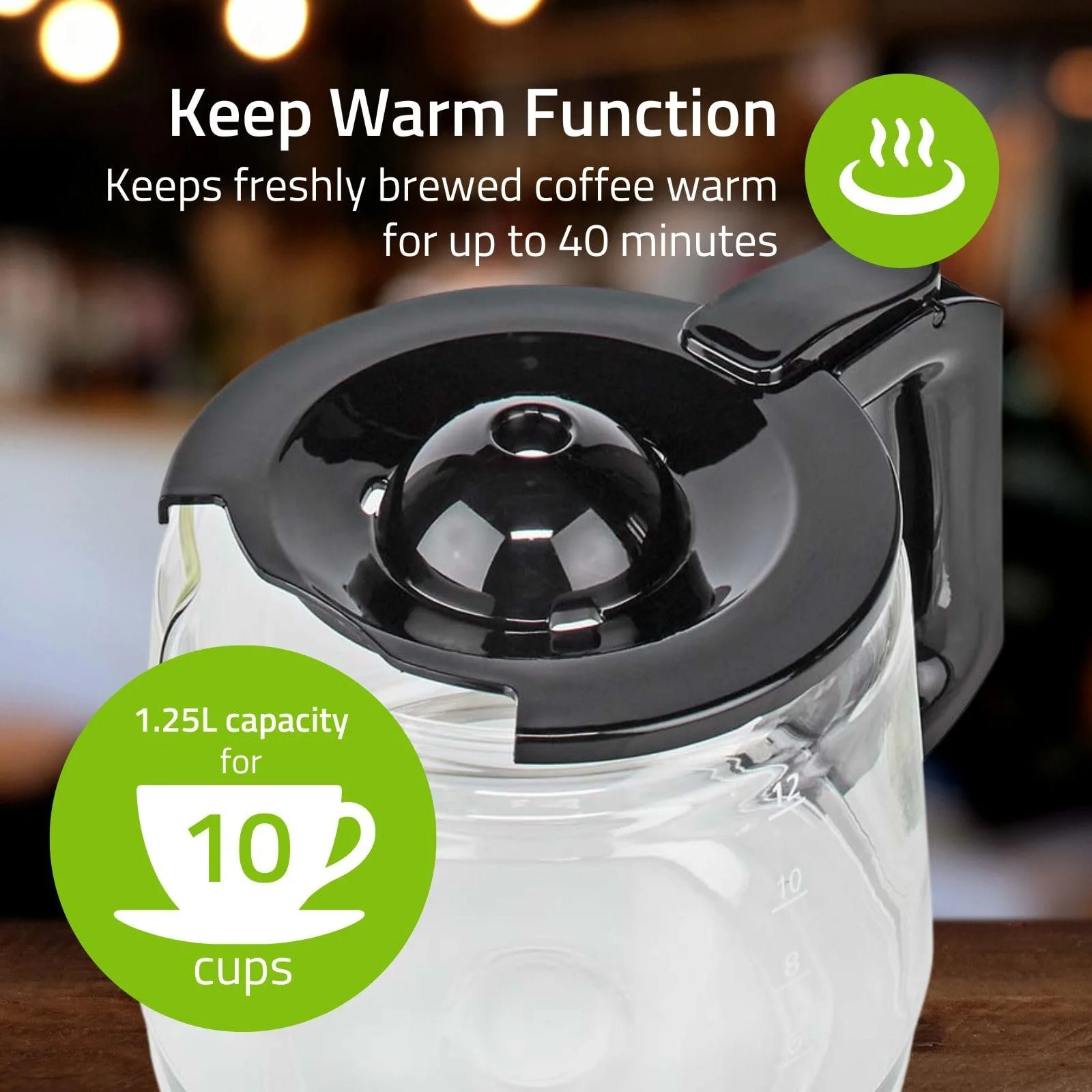 Капельная кофеварка Nedis 1,5 л 12 чашек Черный/Серебристый, фото №4