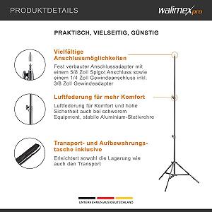 Штатив Walimex Pro Air 200 2 м Чорний synthetic.ua - Фото 1