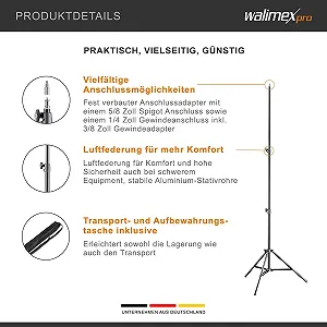 Штатив Walimex Pro Air 200 2 м Черный synthetic.ua - Фото 1