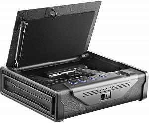 Біометричний сейф для пістолетів VEVOR SS-SQH01 Black synthetic.ua - Фото 1