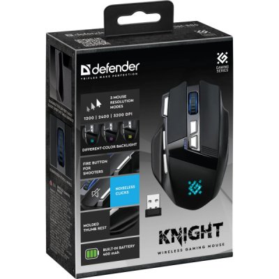 Мышка Defender Knight GM-885 Wireless Black (52885), фото №7 Мышка Defender Knight GM-885 Wireless Black (52885), фото №7