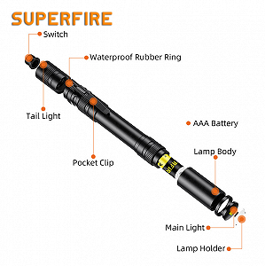 Фонарь мини карманный компактный водонепроницаемый X18 SuperFire synthetic.ua - Фото 1