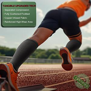 Компрессионные чулки KEMISANT 3 пары, компрессионные носки для женщин и мужчин, поддерживающие гольфы для бега, спорта, полетов, путешествий synthetic.ua - Фото 1