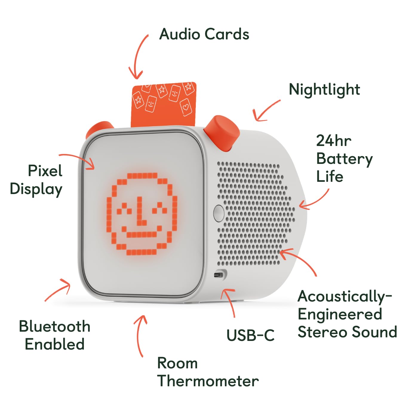 Портативна колонка Bluetooth Audio Speaker Yoto Player 3rd Generation + Create Your Own Card для дітей білого кольору, фото №2