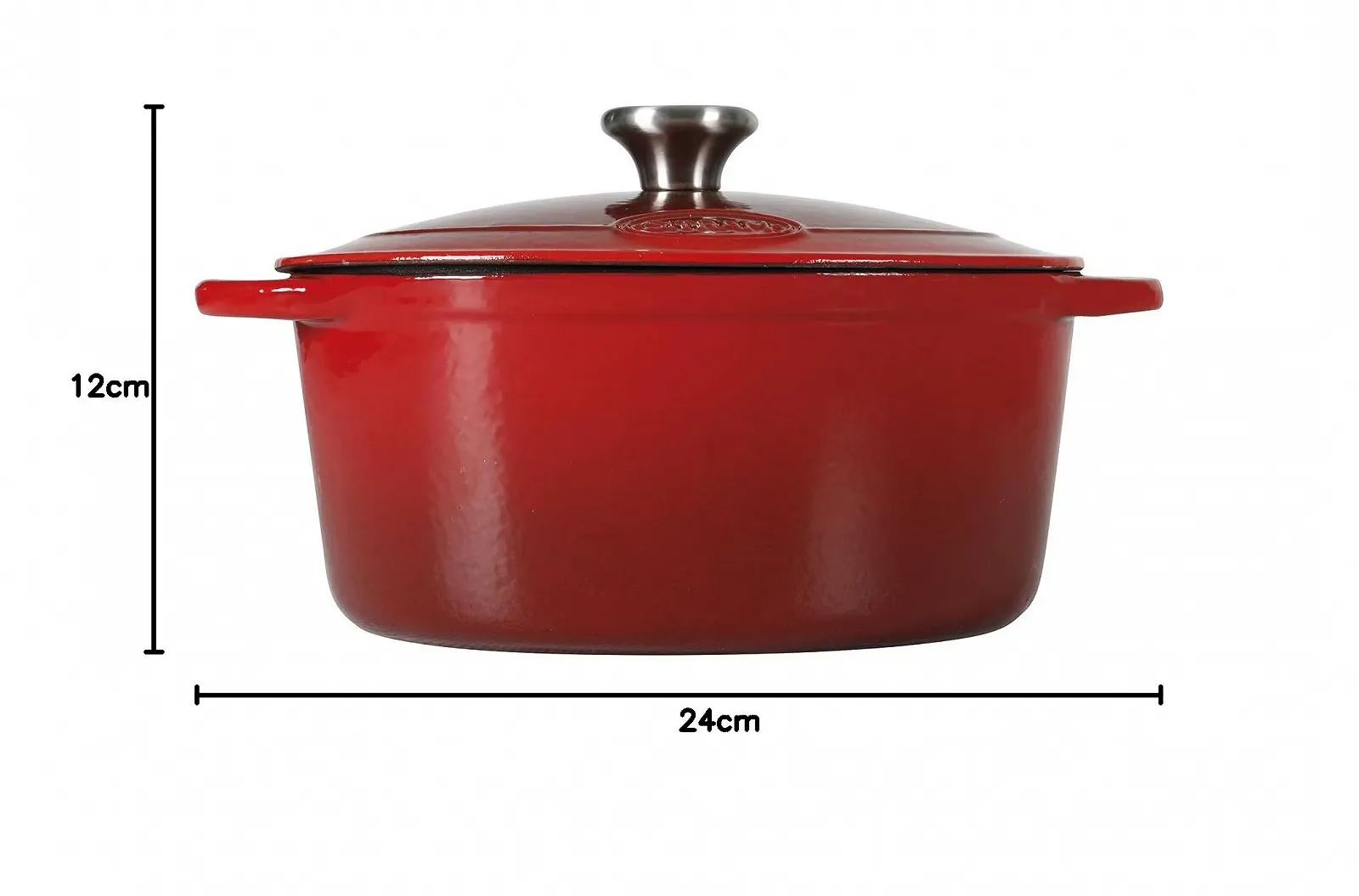 Каструля-жаровня Sitram 710839 чавунна 24 x 24 x 12 cm червона / кремова, фото №9