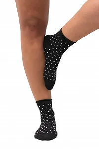 Чулки Ulla Popken в горошек с подвёрнутым краем, Чёрный, One Size - Фото 1