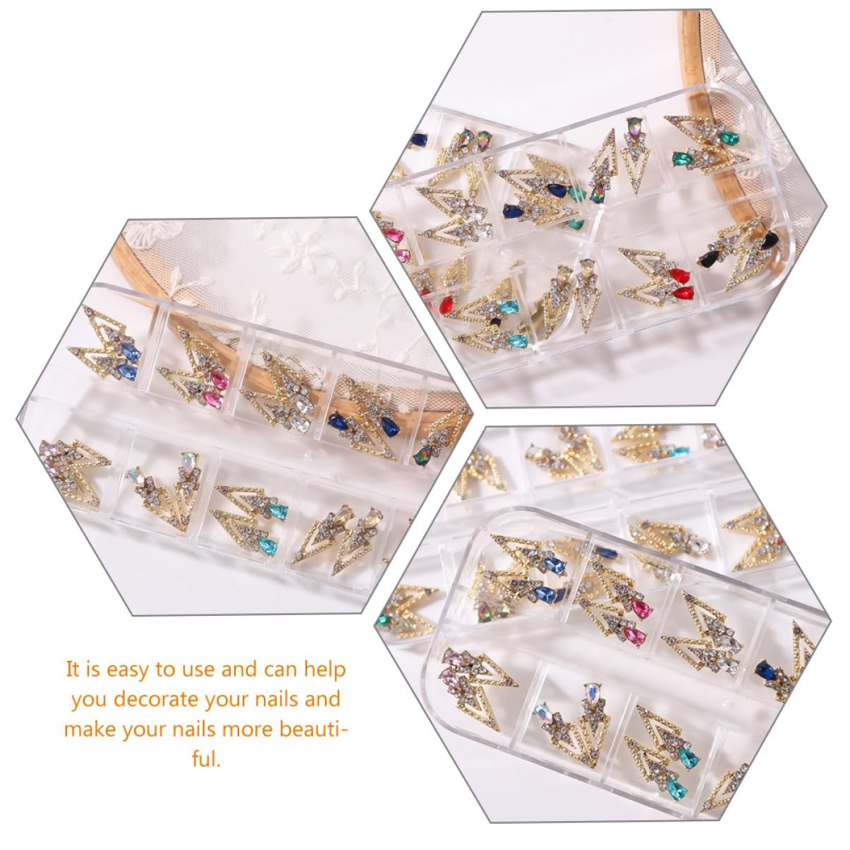 Украшения для ногтей Стразы для ногтей 24 шт. Блестящие украшения для маникюра и акриловых ногтей, фото №7
