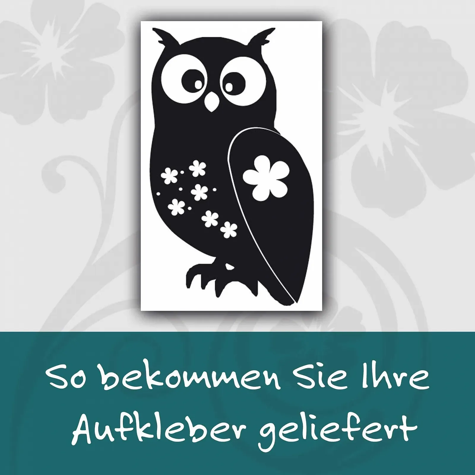 Наклейка на стену kleb-Drauf® 1 Owl Декоративная для стен, стекла, окон, дверей и плитки Черный - Матовый, фото №4