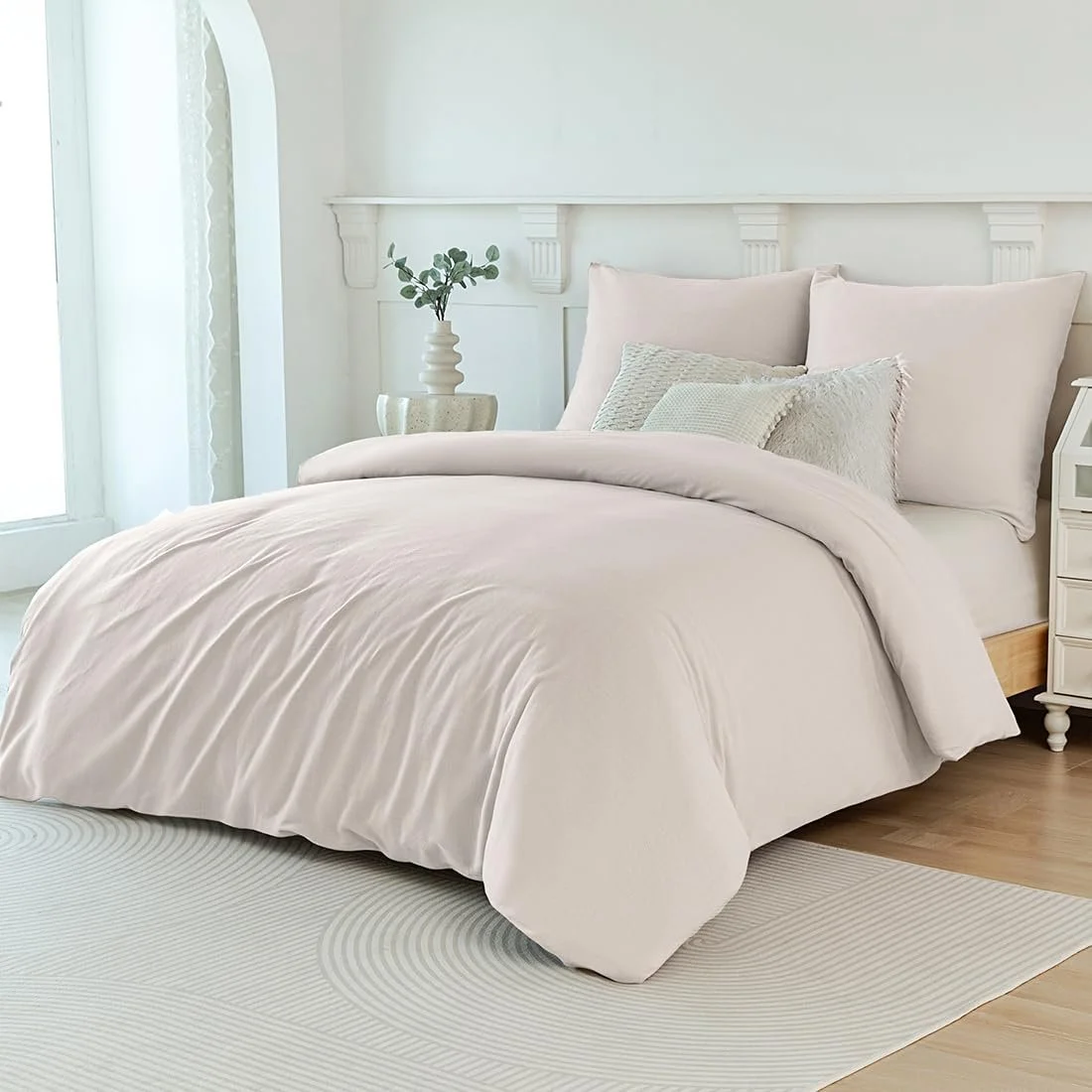 Постільна білизна Soifox Winter Thermal Fleece, 200 x 200 см, бежева, з блискавкою, фото №1