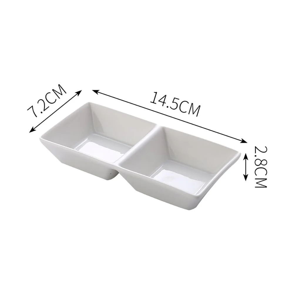Керамическая тарелка JIHUOO с 2 отделениями Миска для соуса, фото №3 Керамическая тарелка JIHUOO с 2 отделениями Миска для соуса, фото №3