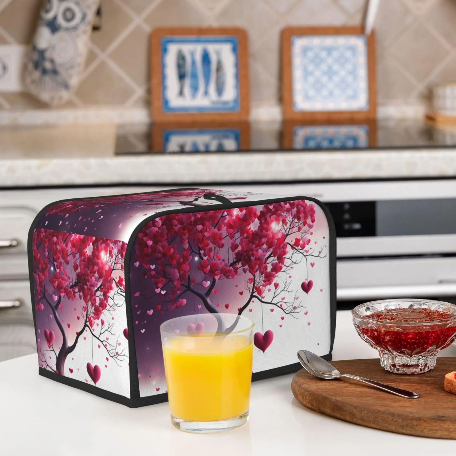 Чохол для тостера на 2 скибки з кишенями Super Soft Romantische Herzen Blätter Baum, фото №4 Чохол для тостера на 2 скибки з кишенями Super Soft Romantische Herzen Blätter Baum, фото №4