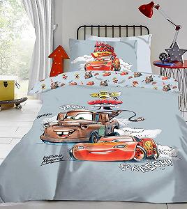 Постільна білизна Disney Cars 40 x 60 см + 100 x 135 см, 100% бавовна, з блискавкою synthetic.ua - Фото 1