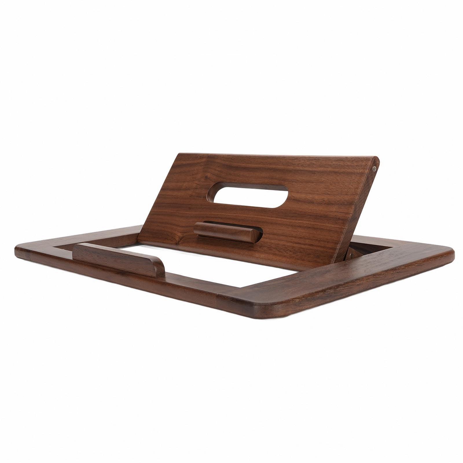 Підставка для ноутбука Annadue, дерев'яна, з регулюванням кута нахилу, складана, для читання, набору тексту, горіхове дерево, фото №9