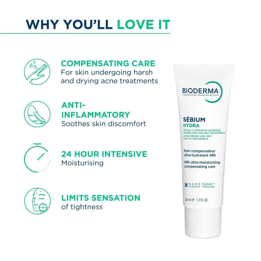 Зволожуючий компенсуючий крем Bioderma Sebium Hydra 40 мл, фото №7 Зволожуючий компенсуючий крем Bioderma Sebium Hydra 40 мл, фото №7