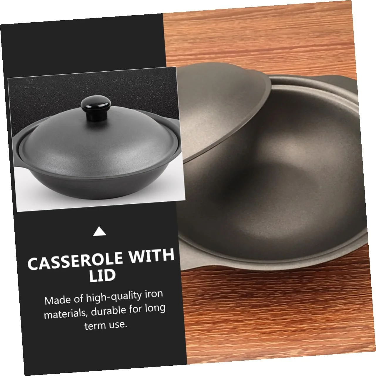 Сотейник Чугунный Малый Термостойкий с крышкой, фото №8