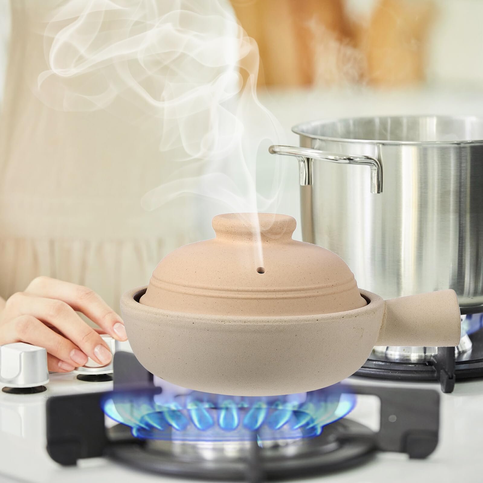 Ківш керамічний з однією ручкою термостійкий для супу та рису з кришкою, фото №9 Ківш керамічний з однією ручкою термостійкий для супу та рису з кришкою, фото №9