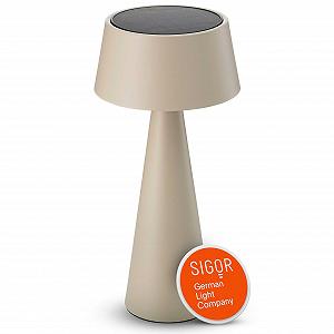 Настільна лампа SIGOR Solino сонячна акумуляторна LED димована IP44 з магнітним шарніром Beige - Фото 1