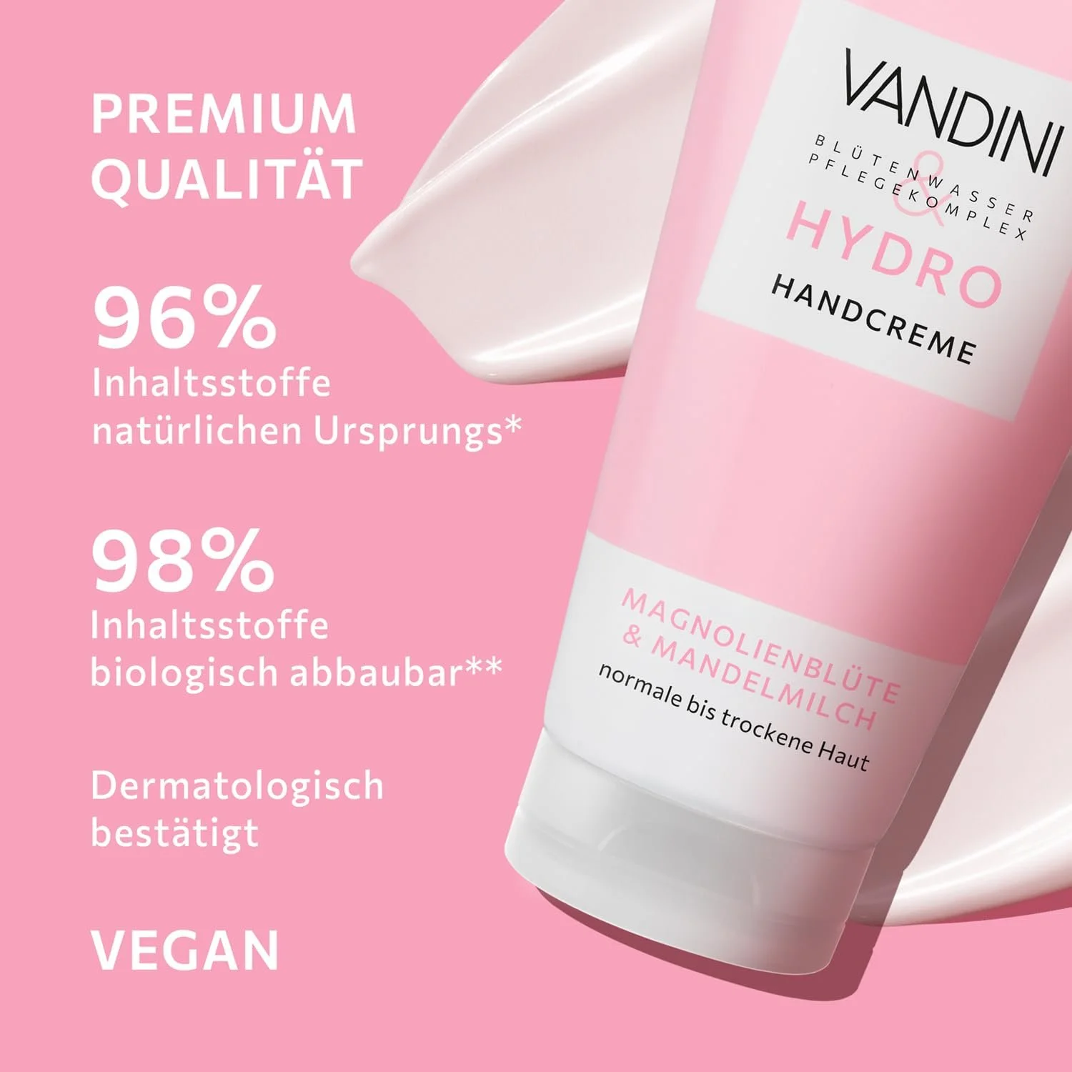 Крем для рук VANDINI HYDRO з квітами магнолії та мигдальним молоком 75 мл, фото №4