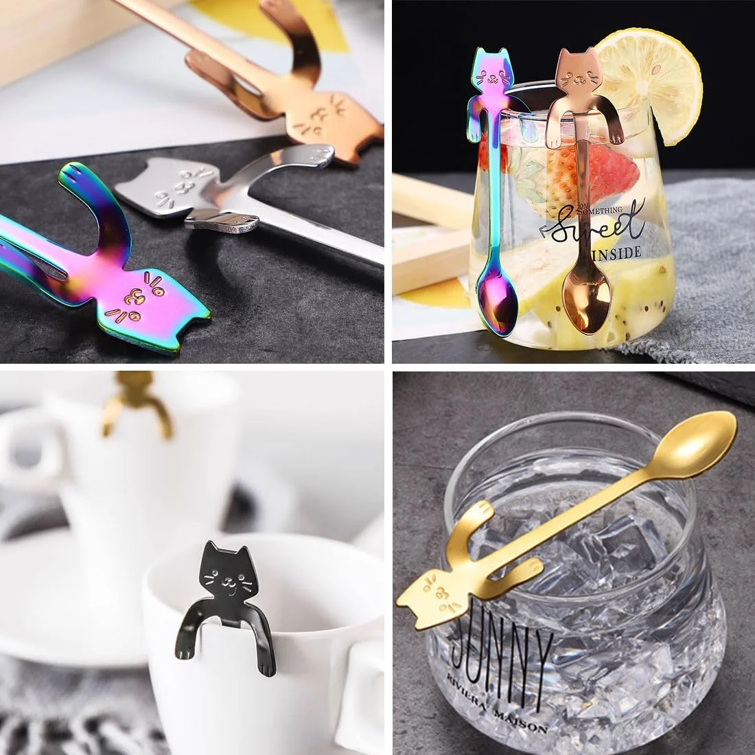 Ложка для кави з нержавіючої сталі Cat, 4 шт, фото №5