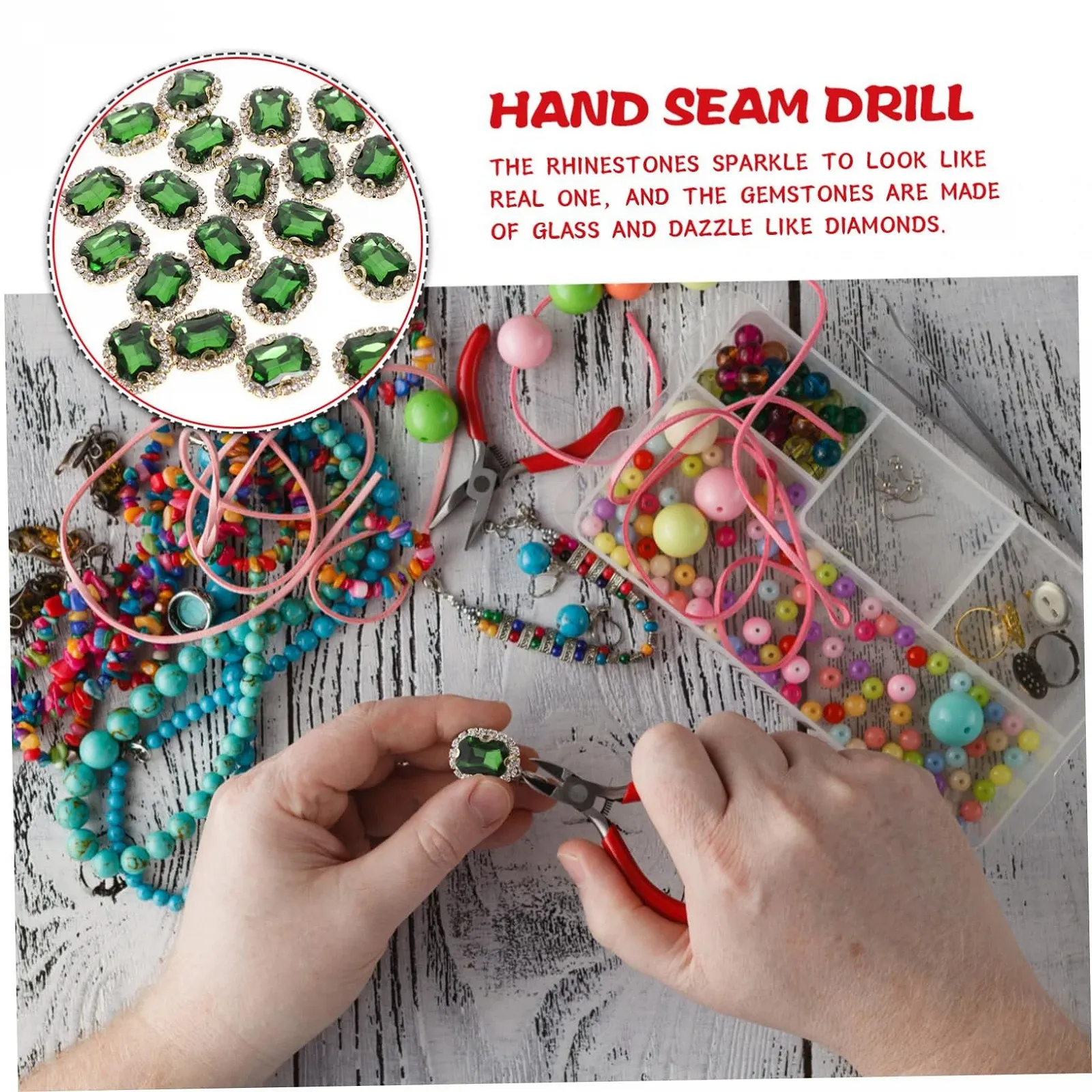 Стрази SEWACC 20 шт., пришивні, для одягу, сумок, аксесуарів, міцні та блискучі, фото №3