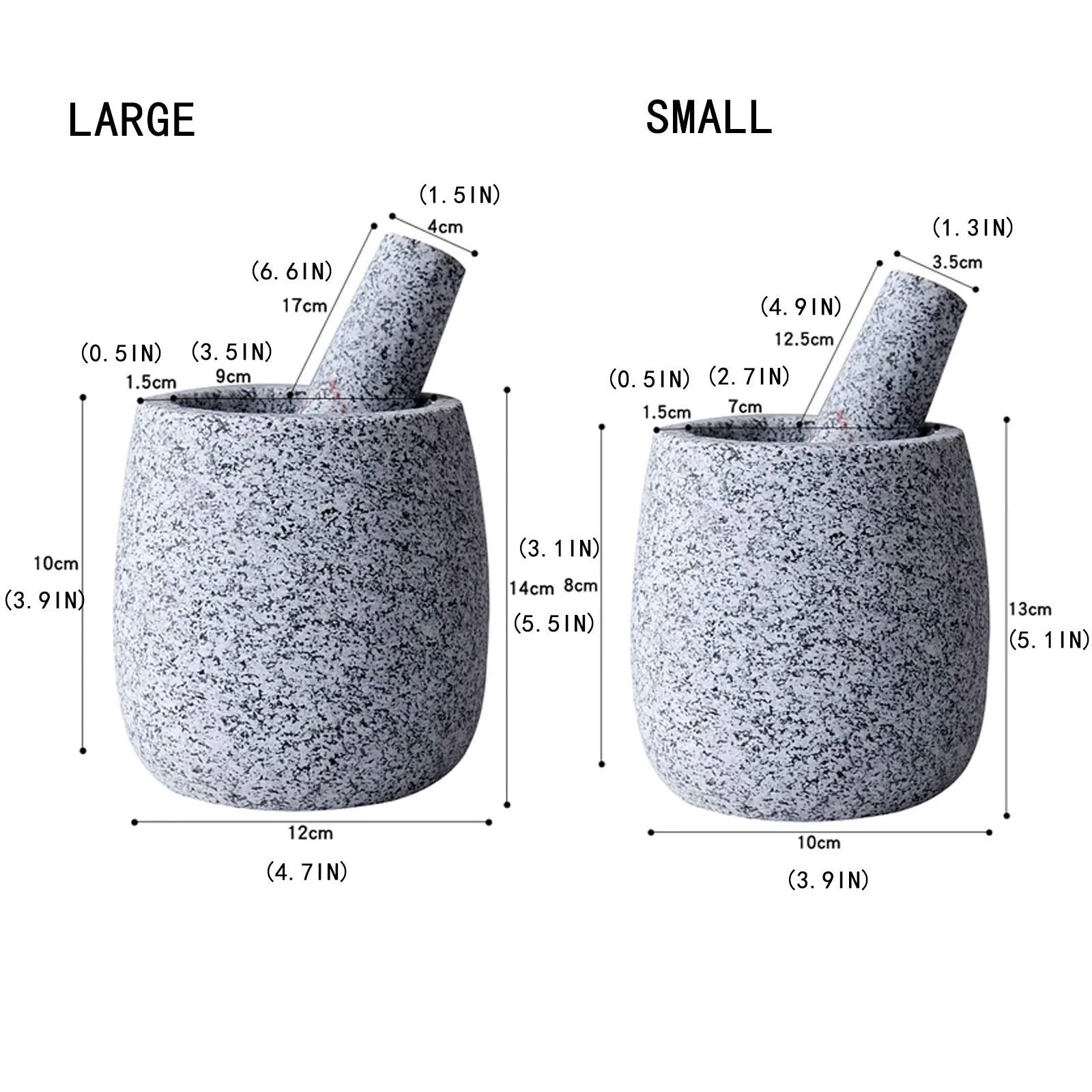 Ступка с пестиком для смешивания и измельчения специй, большая, неполированная, фото №5