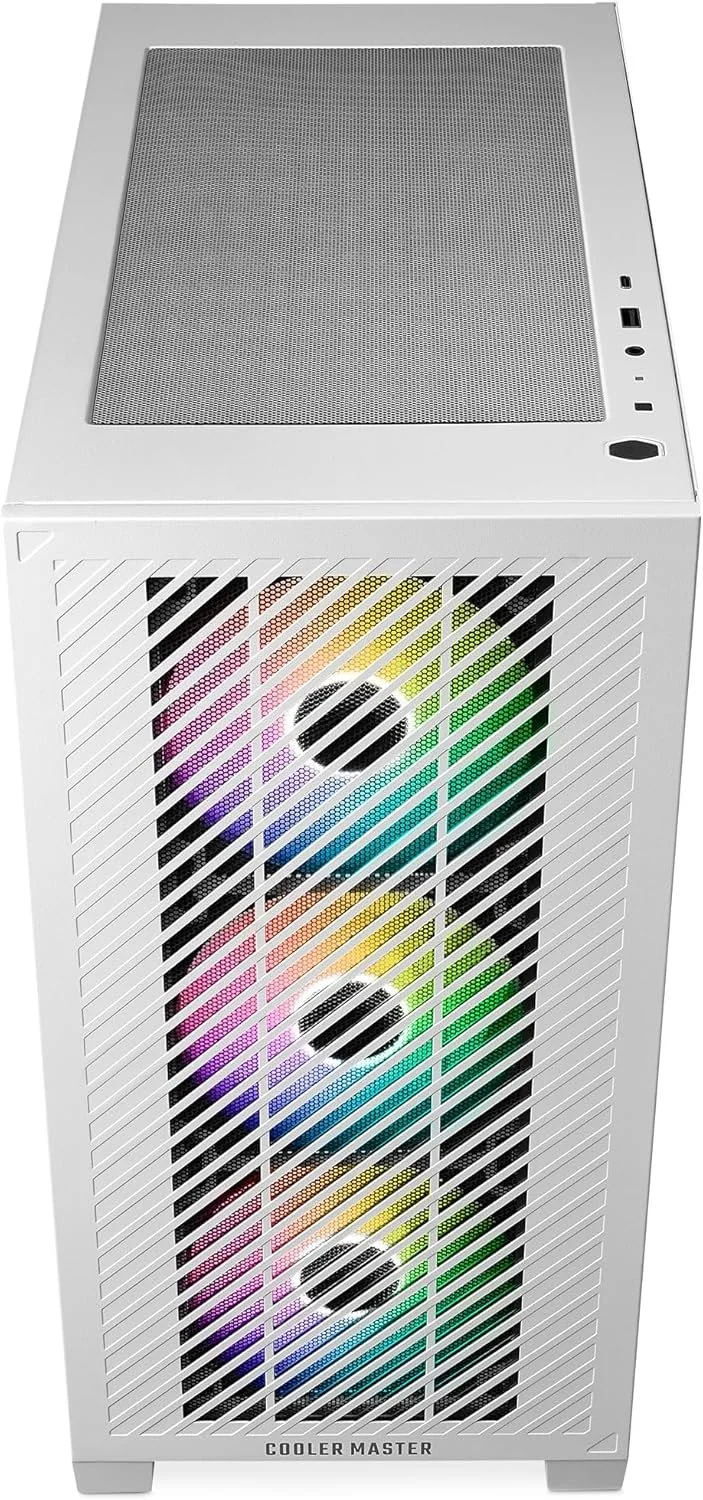 Корпус Cooler Master Elite 301 ARGB White  / Micro-ATX / Mini-ITX / 3x120mm ARGB / Glass / USB Type-C, фото №4