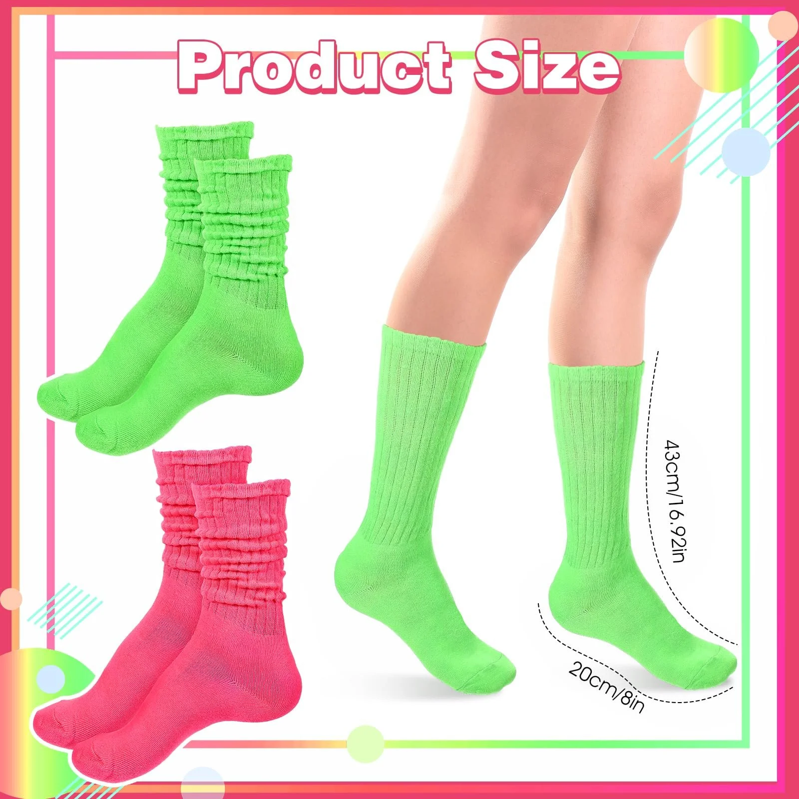 Шкарпетки TIESOME (2 пары) эластичные неоновые женские носки, удлиненные вязаные носки, носки для высоких сапог в стиле 80-х, неоновые носки для покупателей, аксессуары для вечеринок для фитнеса, йоги, тренировок, гимнастики, фото №4 Шкарпетки TIESOME (2 пары) эластичные неоновые женские носки, удлиненные вязаные носки, носки для высоких сапог в стиле 80-х, неоновые носки для покупателей, аксессуары для вечеринок для фитнеса, йоги, тренировок, гимнастики, фото №4