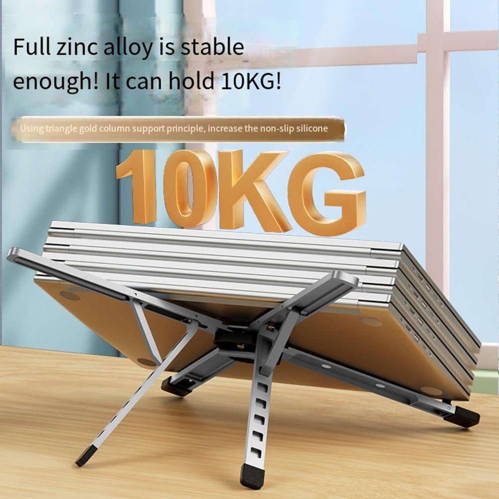 Підставка для ноутбука Складна Охолодження ноутбука Док Портативна Комп'ютерна підкладка Темно-сірий, фото №4