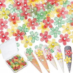 Украшения для ногтей Цветок NICENEEDED Пятилепестковый 90 шт. Разноцветные - Фото 1