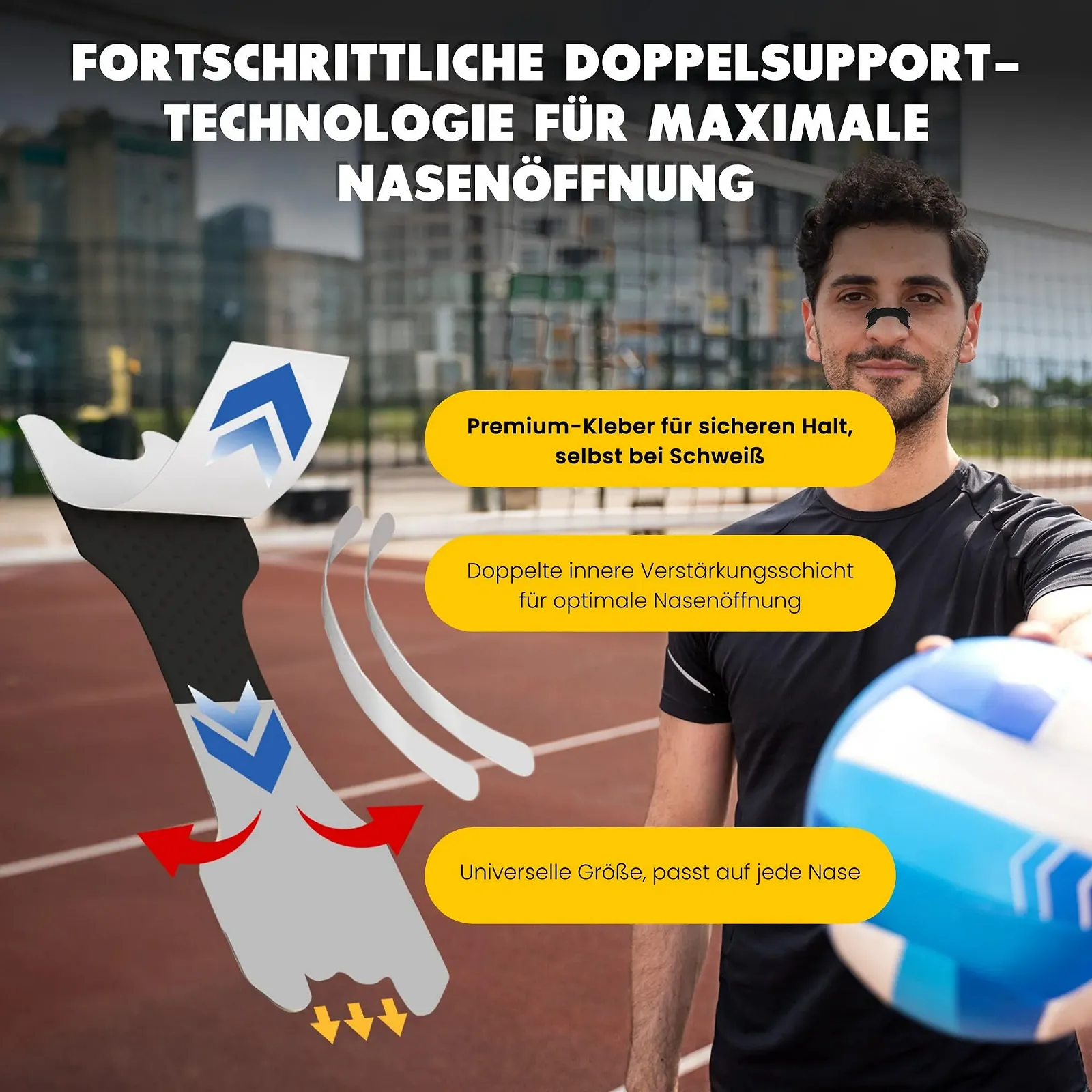 Пластыри на нос Haslom Performance Black, 30 шт., против храпа, максимальная адгезия для спорта и сна., фото №3