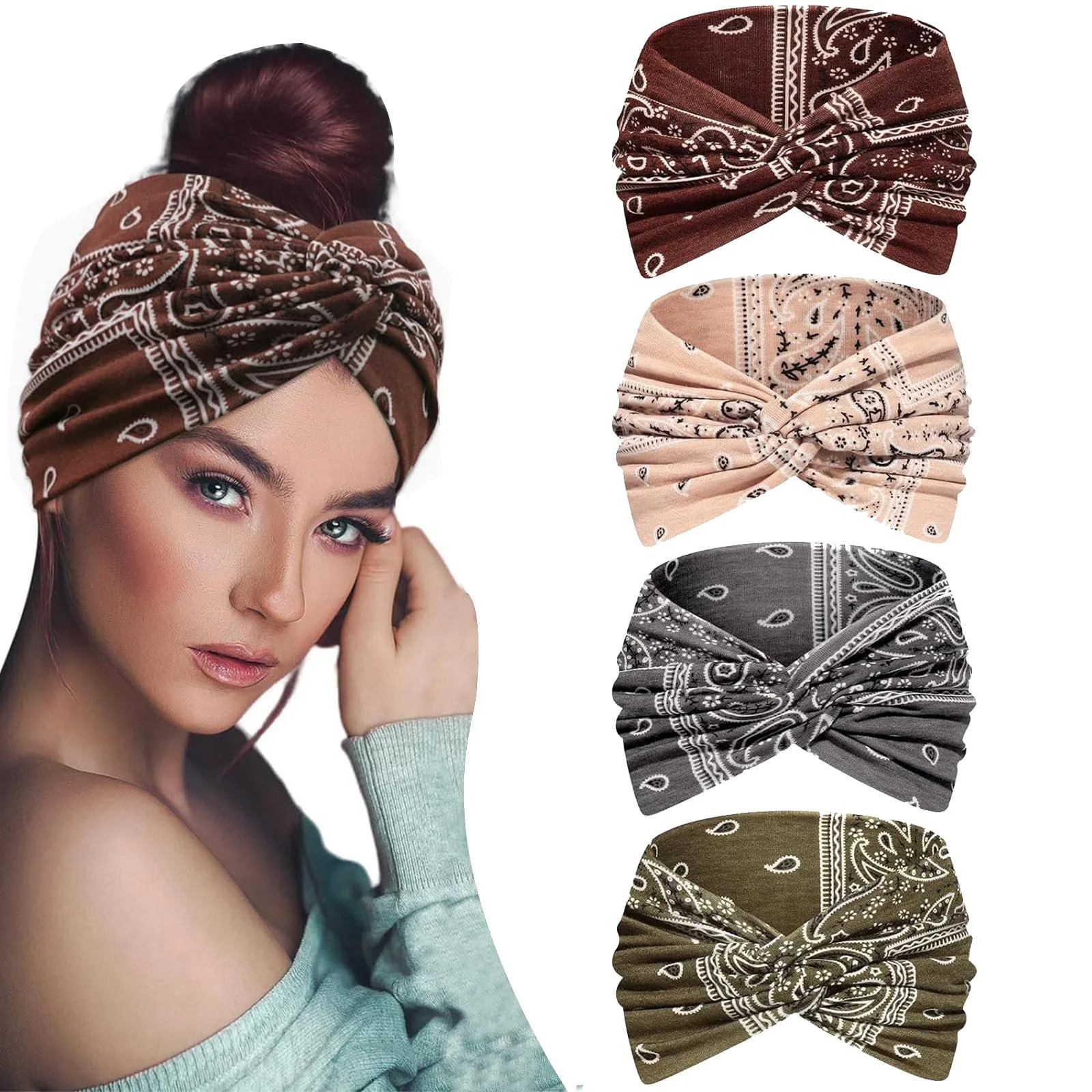 Набір з еластичних м'яких пов'язок для волосся жіночих, фото №1