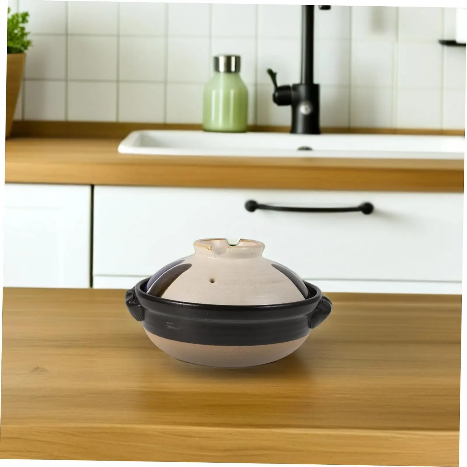 Кастрюля-жаровня IMIKEYA японская керамическая с крышкой термостойкая узкая, фото №8