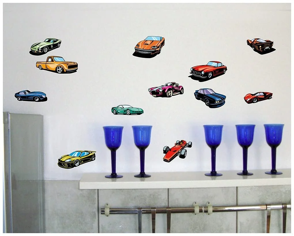 Наклейки на стену Mega Cars Supercars Set 60 Hot Rod Muscle Car 10x 16x26 см, фото №5