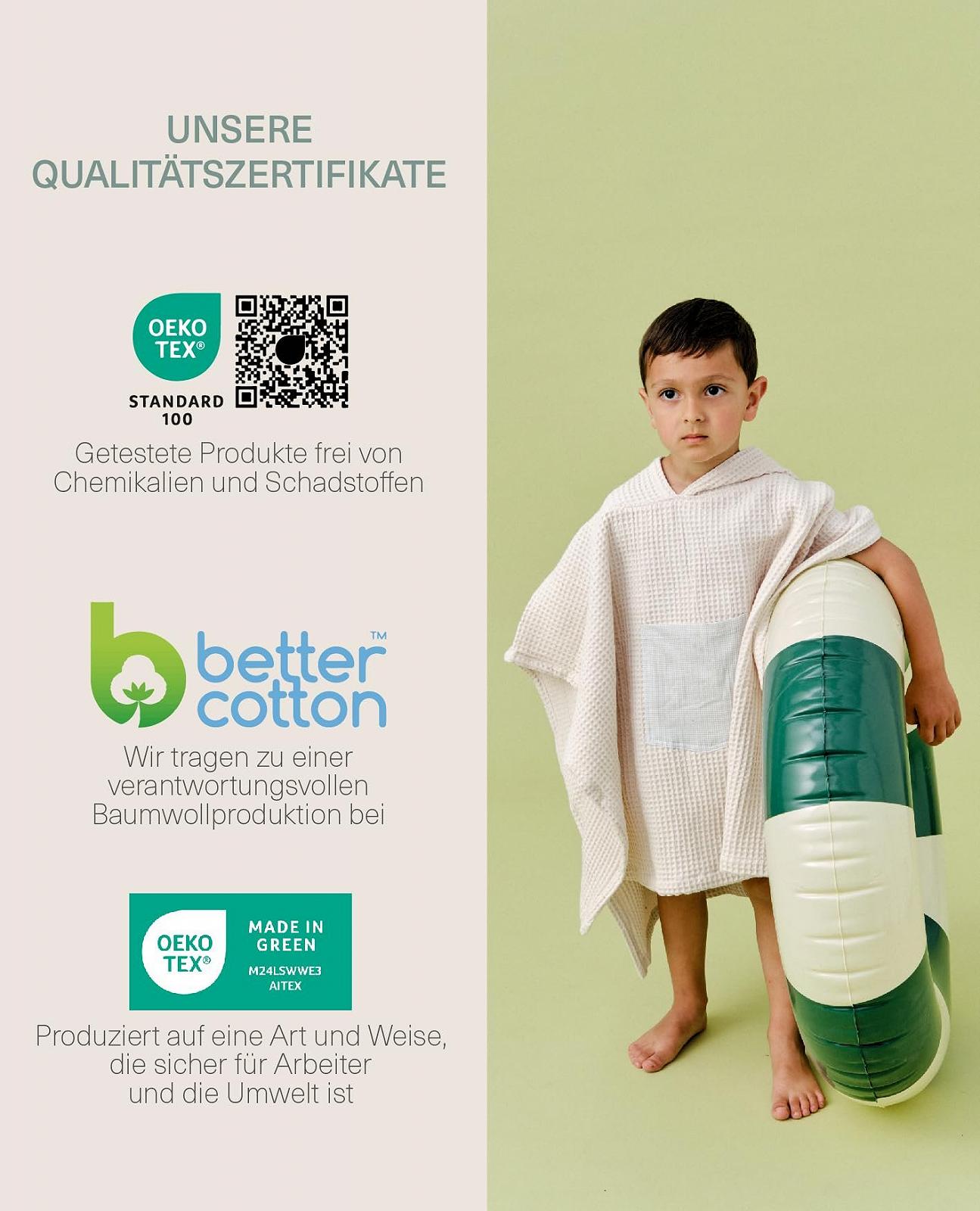 Пончо для ванны Molis&co Zinnia для детей 7-8 лет с капюшоном. Легкий и компактный халат для детей, фото №5