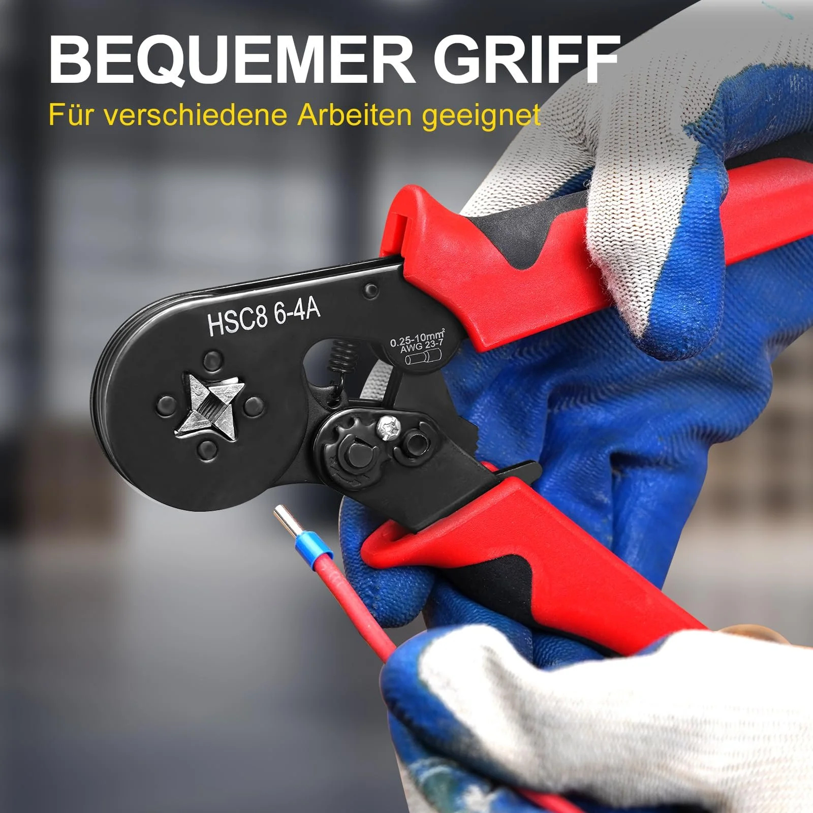 Набор пресс-клещей для наконечников HYCHIKA 3 в 1 с автоматическим стриппером и 1200 клеммами 0.25-10 мм² (AWG 24-8), фото №6