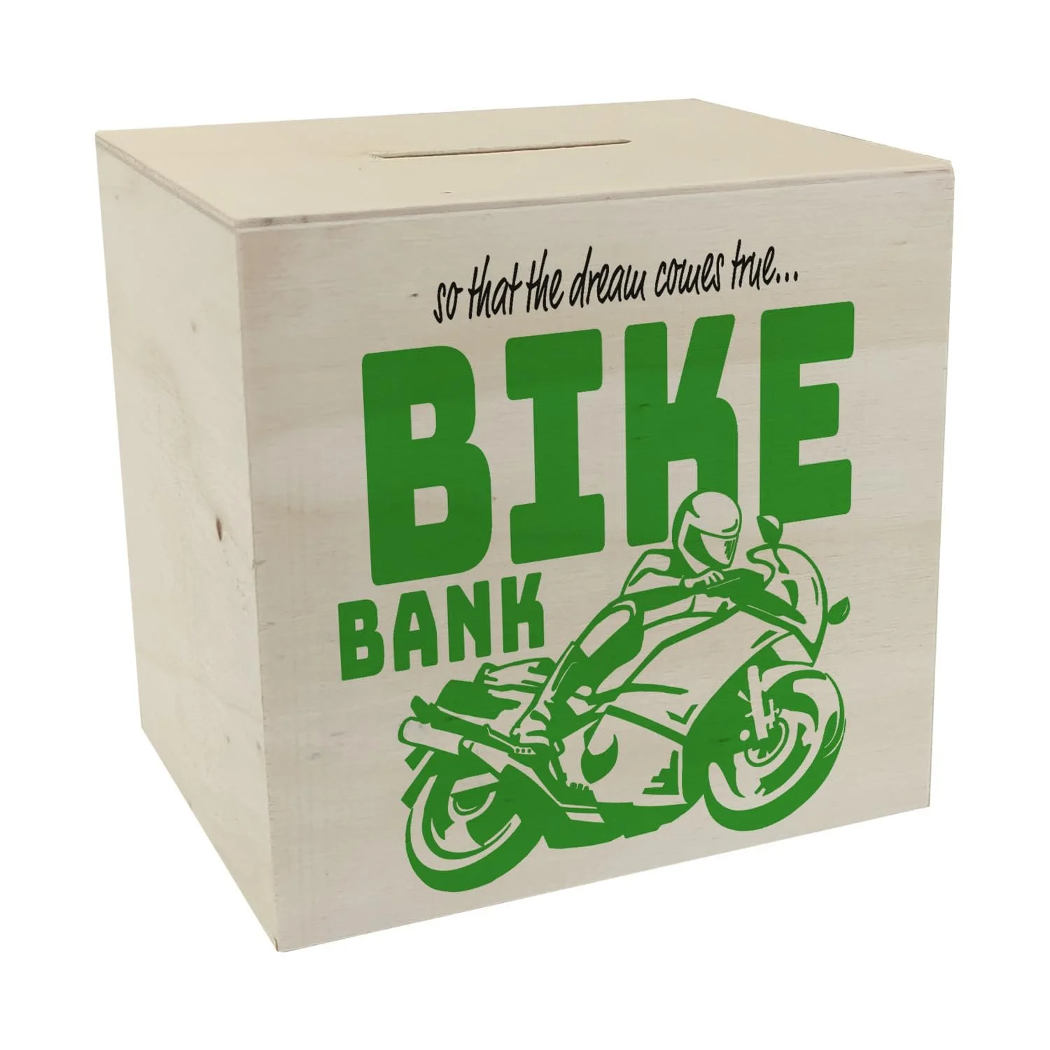 Скарбничка Bike Bank Дерев'яна Зелена Мотоцикл, фото №1