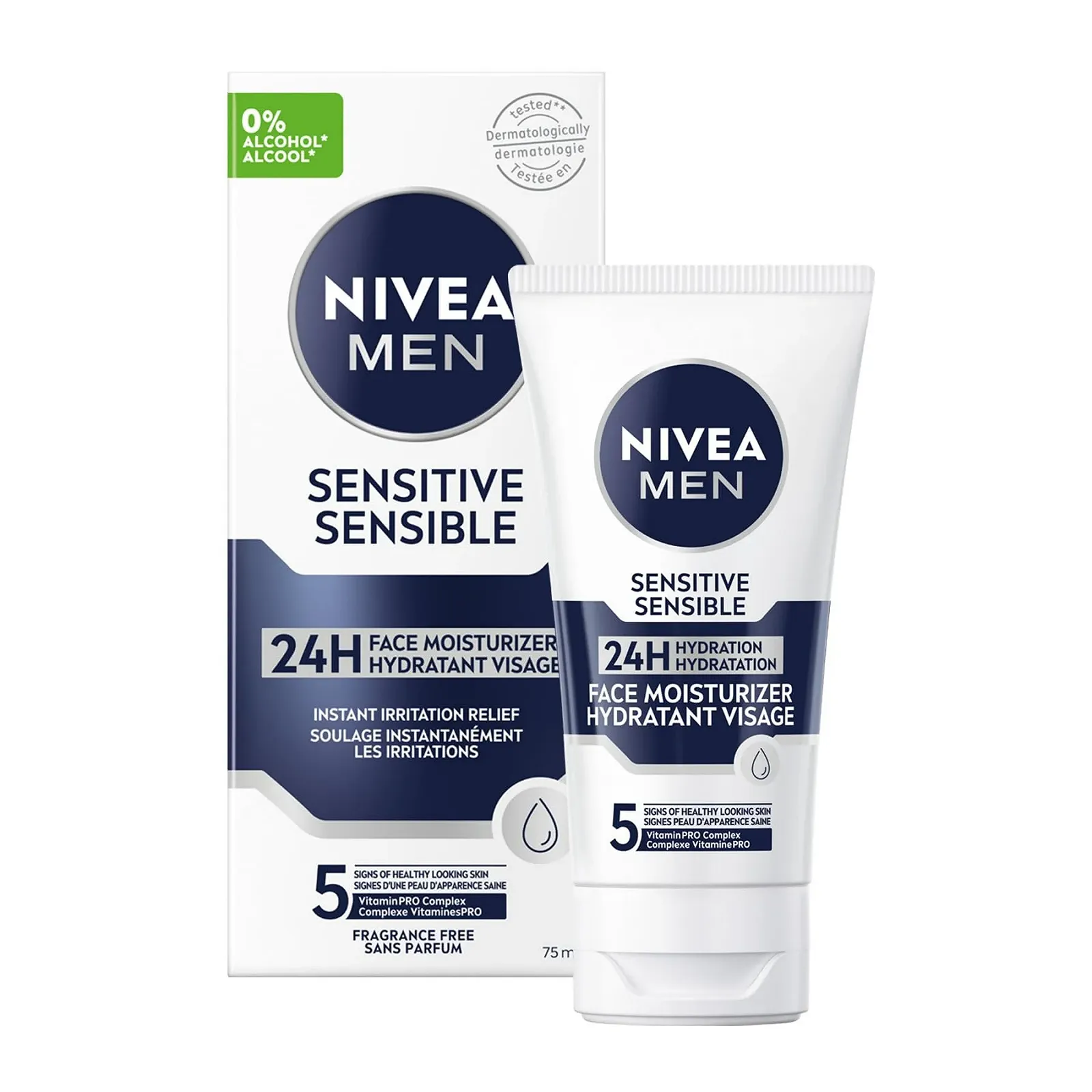 Денний крем Nivea for Men Sensitive 75 мл Упаковка з 6 шт. 0% Спирту, фото №1 Денний крем Nivea for Men Sensitive 75 мл Упаковка з 6 шт. 0% Спирту, фото №1