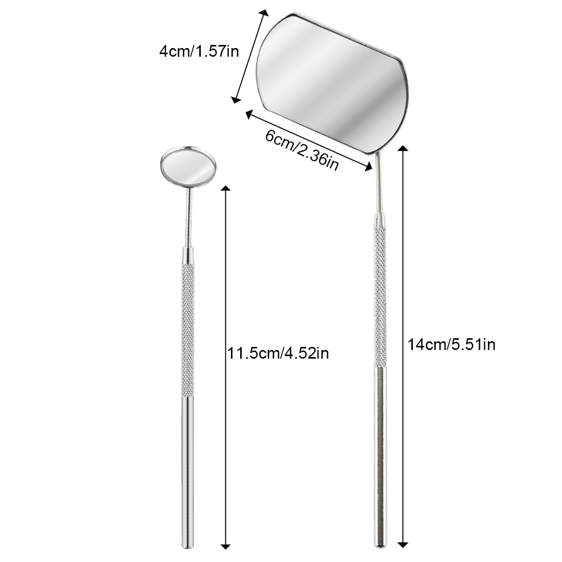 Дзеркало для вій Square Pack of 2 Portable Eyelash Extensions Applicator Accessories Stainless Steel Removable False Eyelashes Mirror Multifunctional Mouth Examination Tools Eyelash Extension, фото №2